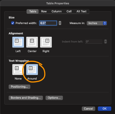 microsoft word table header not repeating