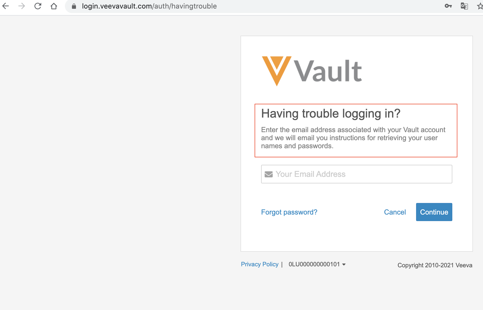 veeva vault login